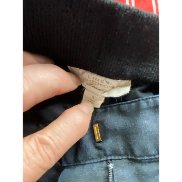 Linen by Charter Club Women's Size Small Pants Black Relaxed Fit Drawstring - Picture 7 of 7